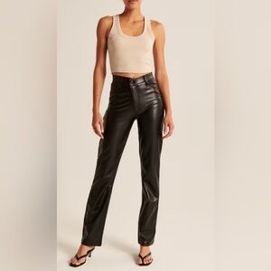 Abercrombie & Fitch “Criss-cross Waistband Vegan Leather 90s Straight Pant” 29L